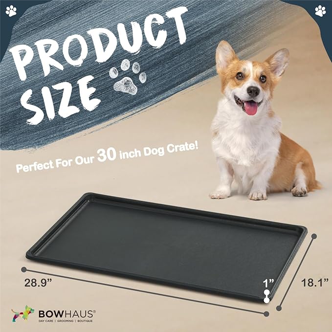 28.9-Inch Dog Crate Pan Replacement, Sturdy, Waterproof Plastic Tray for 30-Inch Pet, Rabbit Ferret Critter Kennels, Versatile Pan and Easy to Clean