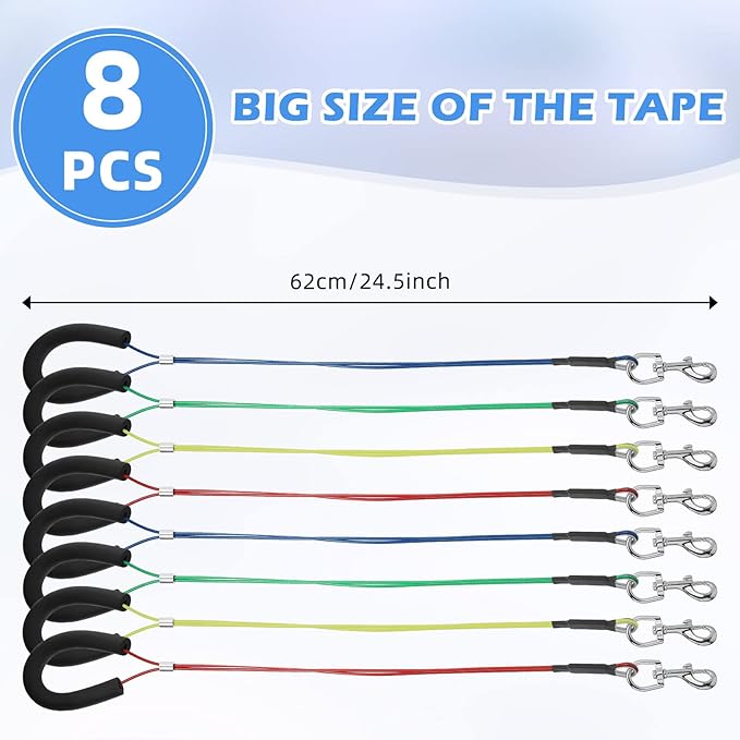 8 Pcs Dog Grooming Loop Noose, Restraint Loop for Groomers Long Noose for Pet Grooming Table Bath Tub Medium Large Small Bathing Station