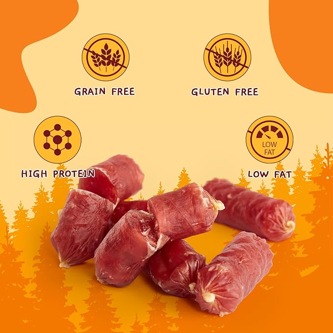 Jungle Calling Grain-Free Duck Sausage Dog Treats, Single Ingredient Duck Jerky, Soft & Chewy Training Treats for Small & Medium Dogs, 10.6 oz (Pack of 2)