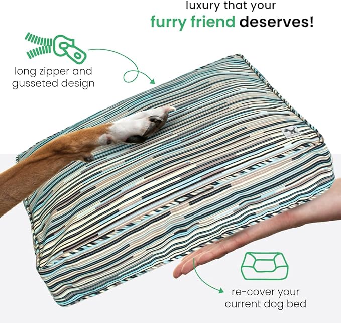 Molly Mutt Huge Dog Bed Cover - I Don’t Like Mondays Print - Measures 36" x45"x5"- 100% Cotton - Durable - Breathable - Sustainable - Machine Washable Dog Bed Cover