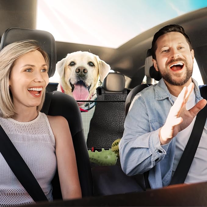 Back Seat Extender for Dogs, PU Leather Dog Car Seat Cover, Scratch-Proof, Waterproof, Hard Bottom, Holds 400lbs, Dog Hammock for Car, SUV