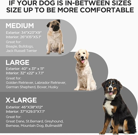 ATIFBOP Orthopedic Dog Bed, Bolster Dog Sofa with Removable Cover, Cooling Pad Memory Foam Couch, Pain Relief Pet Bed (Grey, 40x31x11 inch)