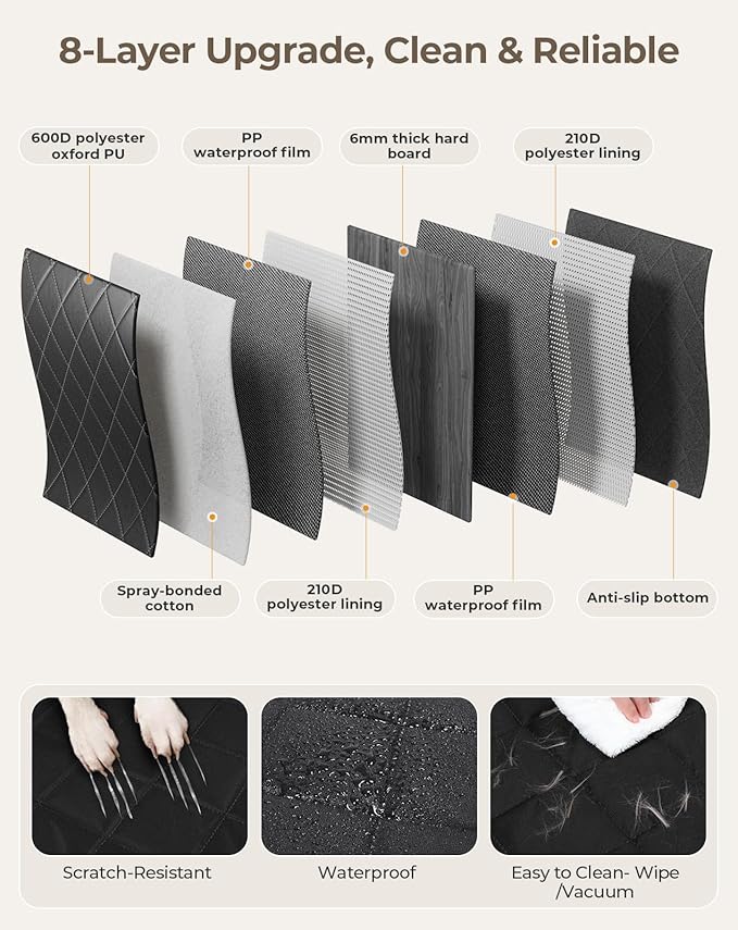 Dog Car Seat Cover for Back Seat Hard Bottom, 600D Waterproof Back Seat Extender, Durable Anti-scratch Nonslip Pet Dog Hammock for Car SUV Truck Travel