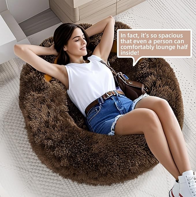 Cute Dog Bed Medium Size Dogs Beds Couch Pet Bed with Washable Removable Cover Egg Crate Foam Waterproof Orthopedic Dog Beds(Khaki,L)