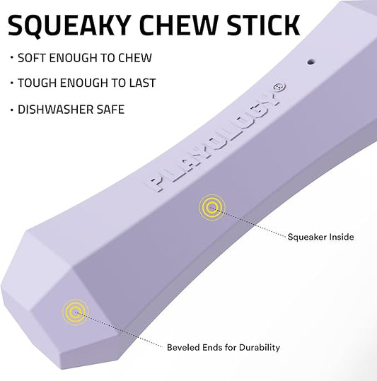 Playology Dog Toys | Durable Squeaky Chew Stick for Dogs | Jumbo Lamb Scented Toy - Easy to Clean and Made from Non Toxic Materials
