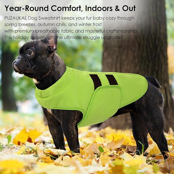 Dog Sweater,Adjustable Dog Sweaters for Small, Medium and Large Dogs Boys Girls, Dachshund Chihuahua Fleece Dogs Sweater(Green,XL)