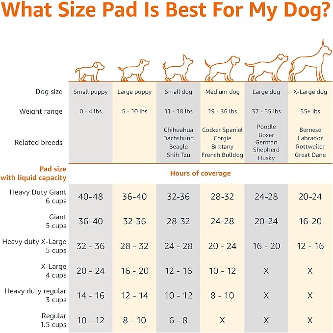 Amazon Basics Scented Dog and Puppy Pee Pads, 5-Layer Leak-Proof Super Absorbent, Quick-Dry Surface, Potty Training, Regular (22x22"), 100 Count, Blue & White