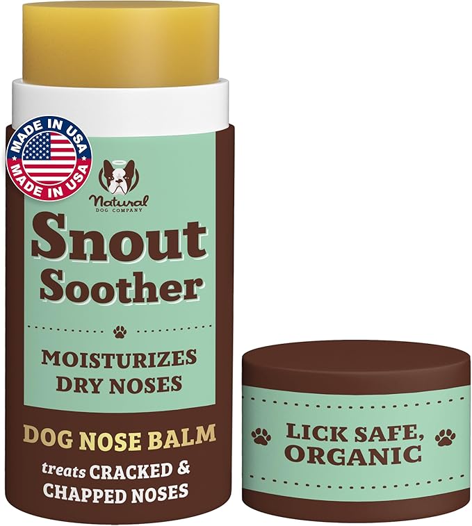 Natural Dog Company Snout Soother Balm Stick 2 oz – All Natural Dog Nose Balm for Dry Cracked Snouts – Organic Moisturizing & Soothing Balm – Lick-Safe, Protective Snout Care, Made in USA