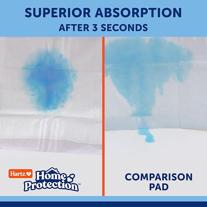 Hartz Home Protection Unscented Dog Pads, 50 count, Super Absorbent & Won't Leak, Odor Eliminating