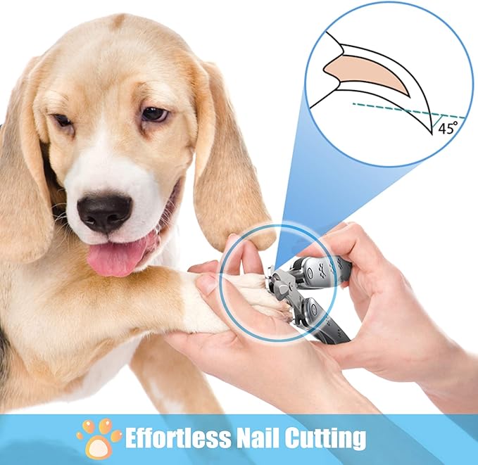 2025 Silent Design Nail Trimmer for Anxiety Sensitive Dogs, Sharp Blade Cut Thick Nail Smoothly, 3 in 1 Compact Build-in Nail File & Comb, Heavy Duty Manual Professional Dog Nail Clipper