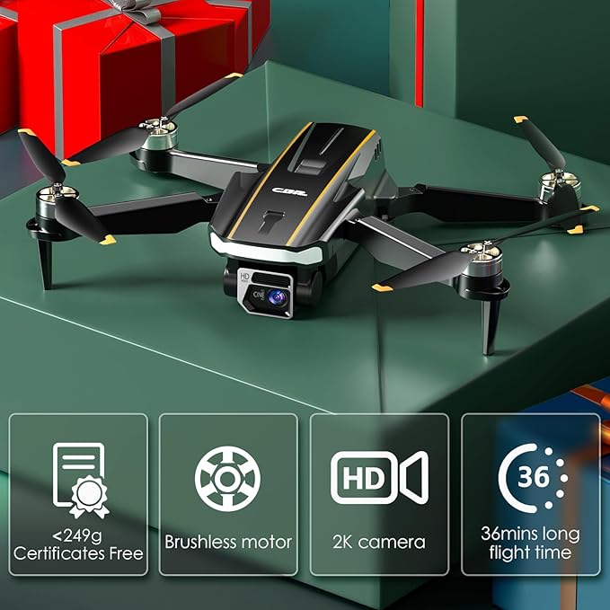 Advanced 2K HD Camera Drone with Brushless Motor for Adults CHUBORY A68 WiFi FPV Quadcopter 3D Flips, Auto Hover Headless Mode Trajectory Flight for Aerial Photography Enthusiasts