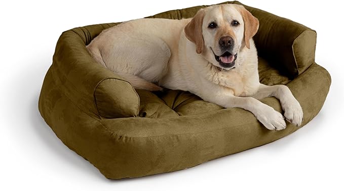 Snoozer Overstuffed Luxury Pet Sofa, Large, Olive