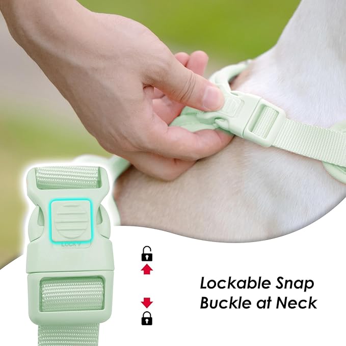 No Pull Dog Harness, Puppy Vest with Front Clip for Small Medium Large Sized Dog(Light Green,S)