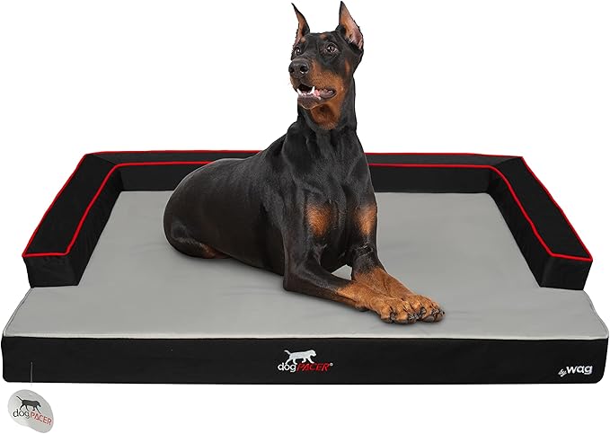 Indoor Outdoor Pet Recovery Dog Bed | Multi Element Extreme Joint Support with Cooling Gel | 100% Water Proof and Machine Washable Cover | Extra Large, Onyx Black