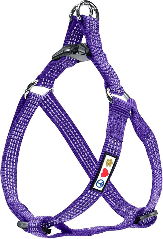 Pawtitas Reflective Step-in Dog Harness – Adjustable No-Pull Vest for Puppies to Seniors, Safe & Comfortable, S Purple