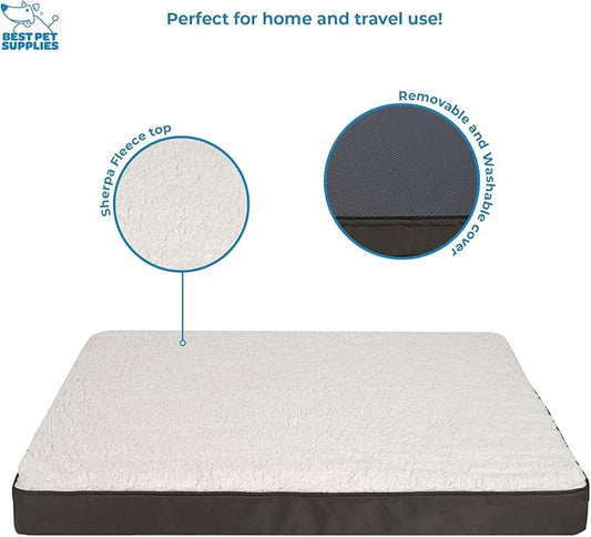 Best Pet Supplies Dog House Bed Crate Mat Tent Indoor Round Soft Plush for Small, Medium, and Large Breeds - Brown, 24 x 16 x 3