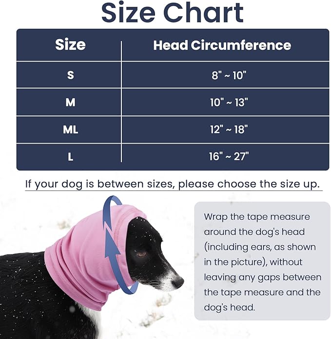 Nanaki Dog Ear Wrap Hematoma Head Wrap For Dogs-No Shake Ear Wraps, 3rd Gen Calming Hoodie, Adjustable Anti-Slip Head Covers Muffs Noise Protection,Fireworks Grooming, Christmas, New Year