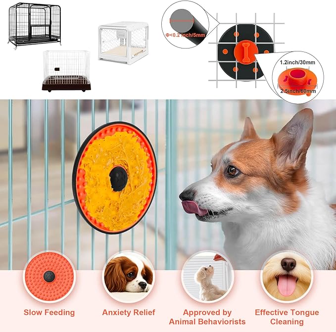Dog Lick Mat, for Crate Training and Reducing Anxiety, Made of Natural Rubber, Promotes Healthy Feeding and Oral Hygiene