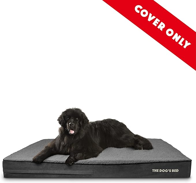 The Dog's Bed Replacement Outer Cover ONLY (Outer Cover ONLY - NO Bed, NO Waterproof Inner) for The Dog's Bed, Washable Plush Fabric, XXXL 6 Inches Grey Plush
