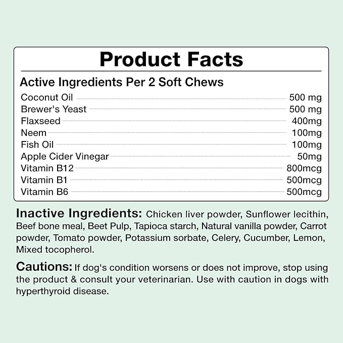 Flea and Tick Prevention for Dogs Chewables - 180 Treats - Natural Dog Flea and Tick Treatment Chewable Supplement for All Breeds & Ages - Soft Chews - Chicken Flavor