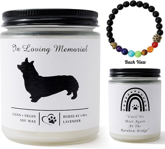 Soy Wax Scented Dog Memorial Candle, Loss of Dog Gift Candle, Dog Sympathy Candle, Dog Memorial Gifts for Loss of Dog, Thoughtful Sympathy, Remembrance - 7 Ounces (Corgi)