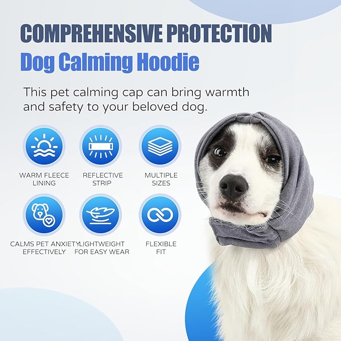 Dog Calming Hoodie, Reducing Noise Wrap, Dog Ear Muffs Noise Protection