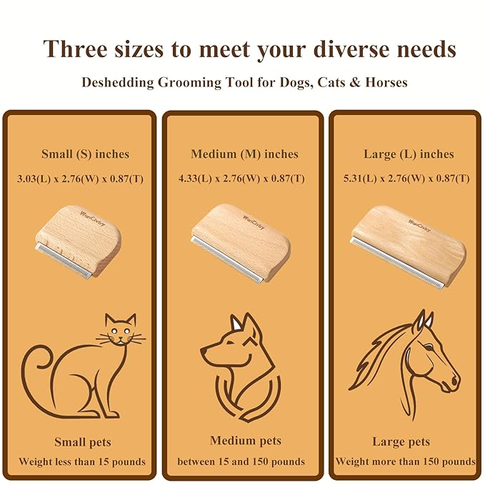Undercoat Rake Dog Brush Dematting Comb cat shedding tool Dematting Tool Pet Brush Efficiently Detangle and Groom Coats for Large Medium Small Dogs and Cats Comb for Grooming Premium (S 3.03Inch)