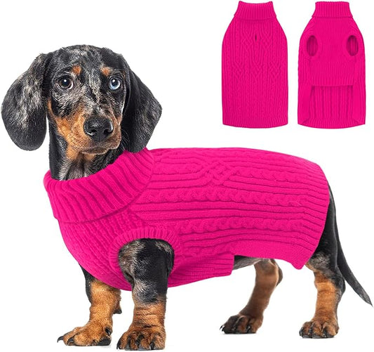 AOFITEE Small Dog Sweater, XS Dog Sweater Puppy Sweaters Girl Boy, Turtleneck Dogs Christmas Sweaters Pet Knitwear, Pet Sweatshirt Warm XSmall Fall Clothes for Yorkie, Chihuahua, Shih-tzu, XS