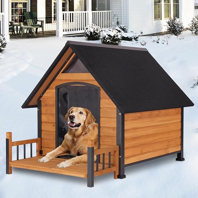 Large Heated Dog House Outdoor XL Insulated Dog House Weatherproof Dog Kennel (Outdoor Dog House (Standard Model), Extra Large Insulated Dog House (AIR80-XL))