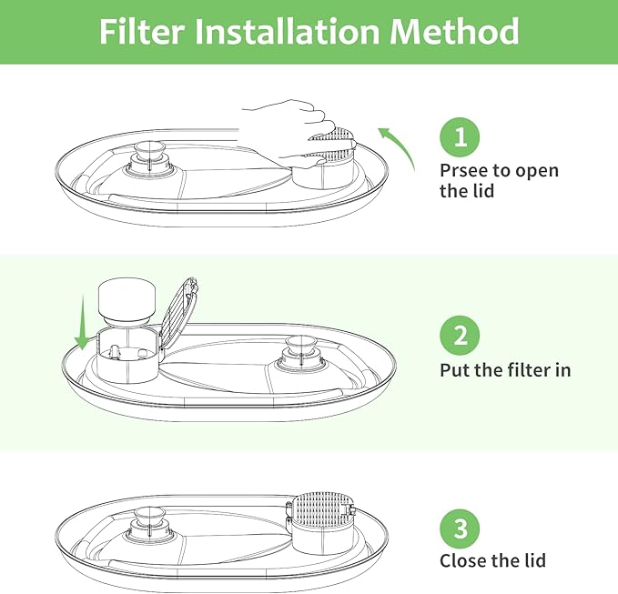 Cat Fountain Filters, 16 Pack Cat Water Fountain Filter for Stainless Steel 67oz/2L Pet Fountain, Replacement Filters for Pet Drinking Fountain
