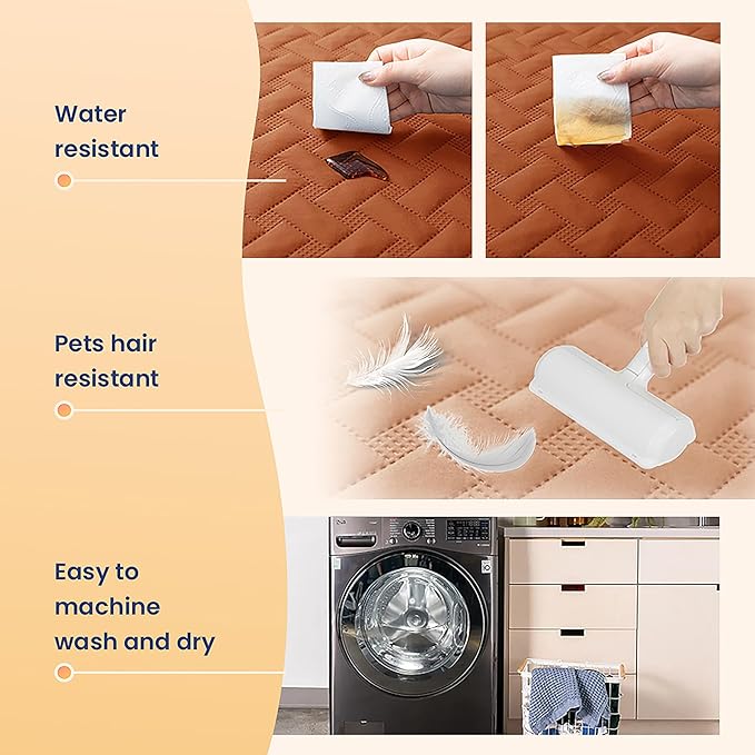 gogobunny 100% Double Sided Waterproof Dog Blanket Soft Pet Bed Cover Reversible Protect Furniture Couch Sofa Car for Puppy Cat Kids (Dark Pumpkin/Light Pumpkin, 82x102 Inch (Pack of 1))