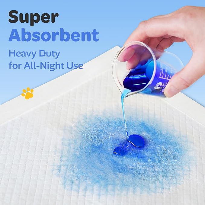 Super Absorbent Underpads for Adults, 50 Count 30" x 36" Leak-Proof Quick Drying Disposable Incontinence Bed Pads, Pee Pads with Adhesive Strips for Baby, Dogs and Pets