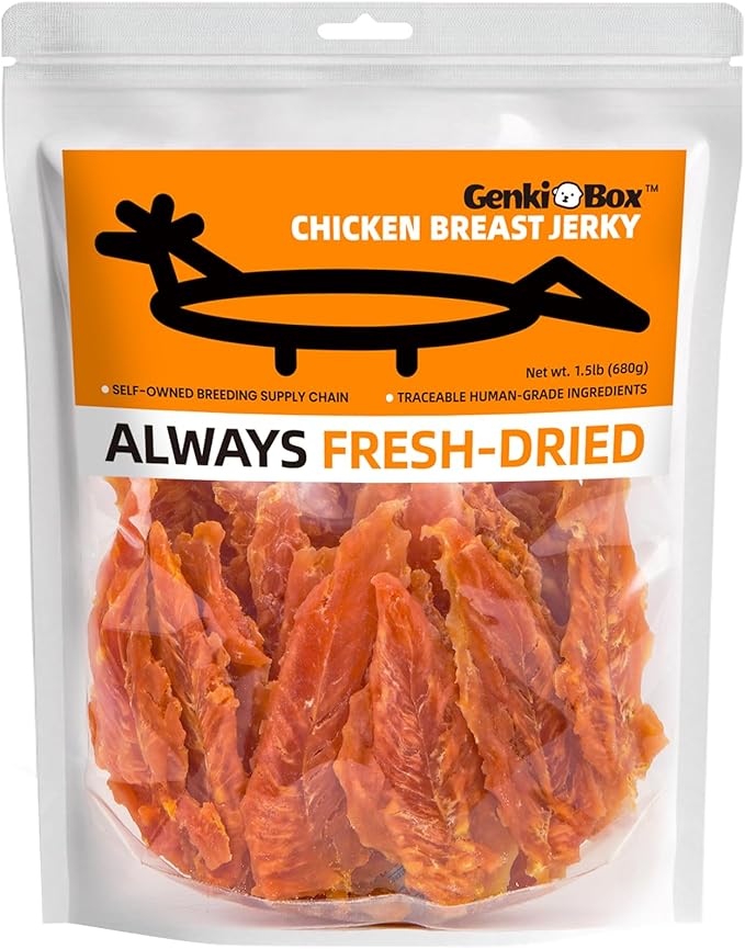 Chicken Breast Jerky Dog Treats - 1.5 LB Value Pack, Human Grade, Easily Digestible, High Protein, Rawhide Free, Long Lasting Dog Chews, Training Reward - Made for USA