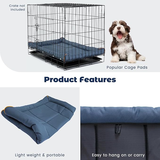 Miguel Oxford 900D Outdoor Waterproof Dog Bed for Metal Dog Crates Water-Resistant All Weather Pet Mat Durable Easy Wipe Clean Travel Indoor Outdoor Puppy Cat Crate Bed 36inch, Blue