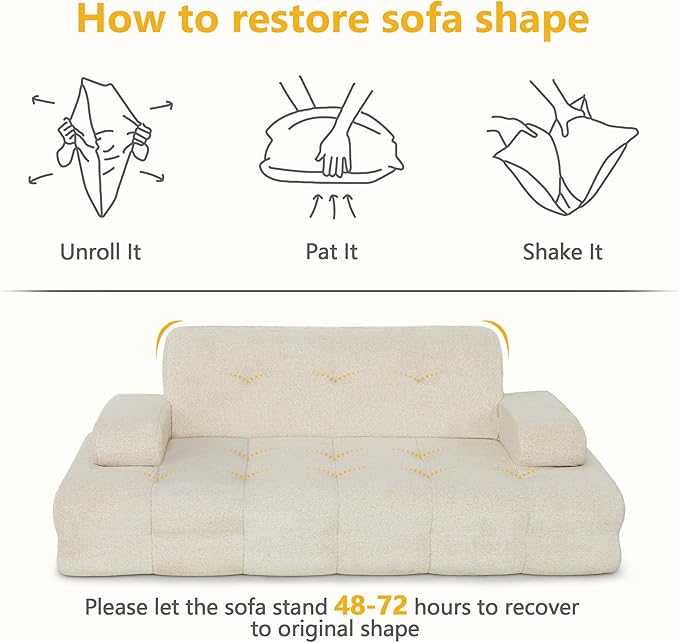 Lovupet Dog Sofa Bed for Medium Breed, Dog Couch Sleeping Bed with Anti-Slip Bottom, PS579 (White)