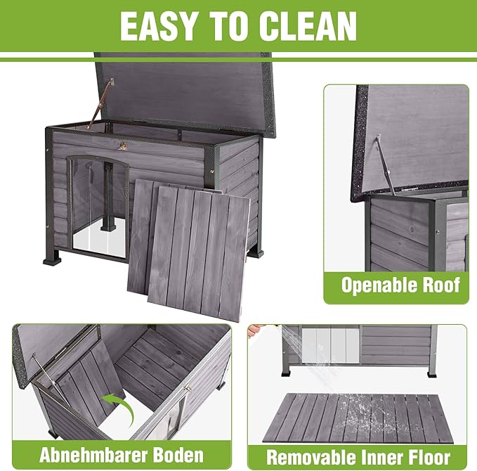 Large Heated Dog House Outdoor XL Insulated Dog House Weatherproof Dog Kennel (Outdoor Dog House (Standard Model), Large Insulated Dog House (AIR73))
