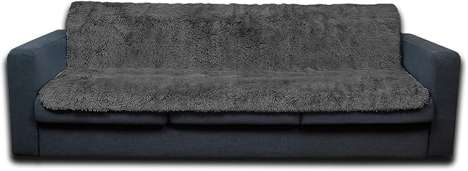Dogs/Cats Bed Mats, Dog Pad Washable Removable Couch Cover with Anti-Slip Back, Plush Long Fur Mat, Perfect for Small, Medium and Large Dogs.(Dark Gray, 52"x82")