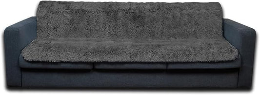 Dogs/Cats Bed Mats, Dog Pad Washable Removable Couch Cover with Anti-Slip Back, Plush Long Fur Mat, Perfect for Small, Medium and Large Dogs.(Dark Gray, 52"x82")