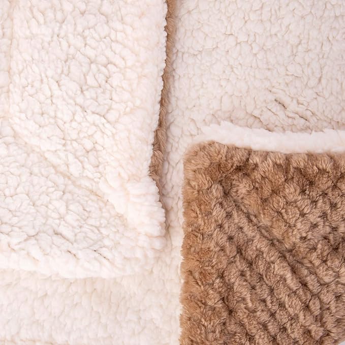 DW-Mocha Fuzzy Dog, Cat & Pet Blanket - Warm & Soft Plush Fleece Receiving Blanket for Dog Bed, Cat Bed, Couch, Sofa, Travel & Outdoor, Camping (32" x 40")