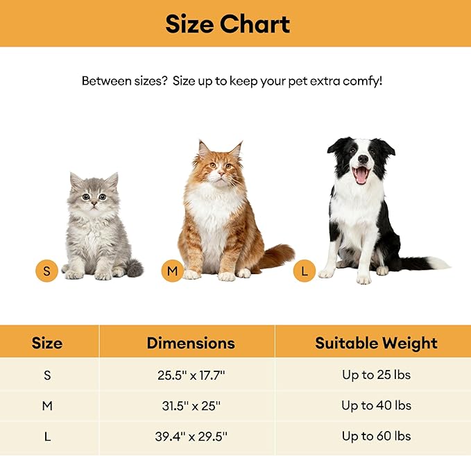FUNNY FUZZY Self Warming Cat Bed, Waterproof Self Heating Pad for Cats & Dogs, Cozy Plush Warm Pet Mat with Removable Washable Cover - ThermoPad, 31.5"×25", Grey