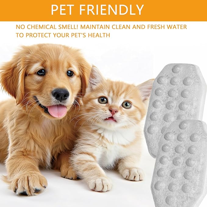 16Pack Cat Water Fountain Filters with 16 Pack Pre-Filter Sponges for Rellaty and Neareal 3.2L/108oz Cat Water Fountain Automatic Pet Fountain