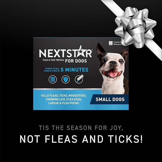 NEXTSTAR Flea and Tick Prevention for Dogs, Repellent & Control, Fast Acting Waterproof Topical Drops, Flea and Tick Prevention for Small Dogs, 1 Monthly Dose