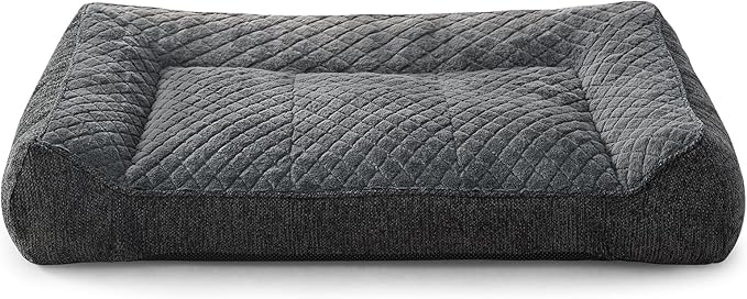 JOEJOY XL Orthopedic Dog Beds Large Sized Dog, Extra Thick Supportive Big Dogs Couch Bed with Sides and Waterproof Lining, Ultra Soft Pet Bed Sofa for Large Dogs, Grey, 38''x28''