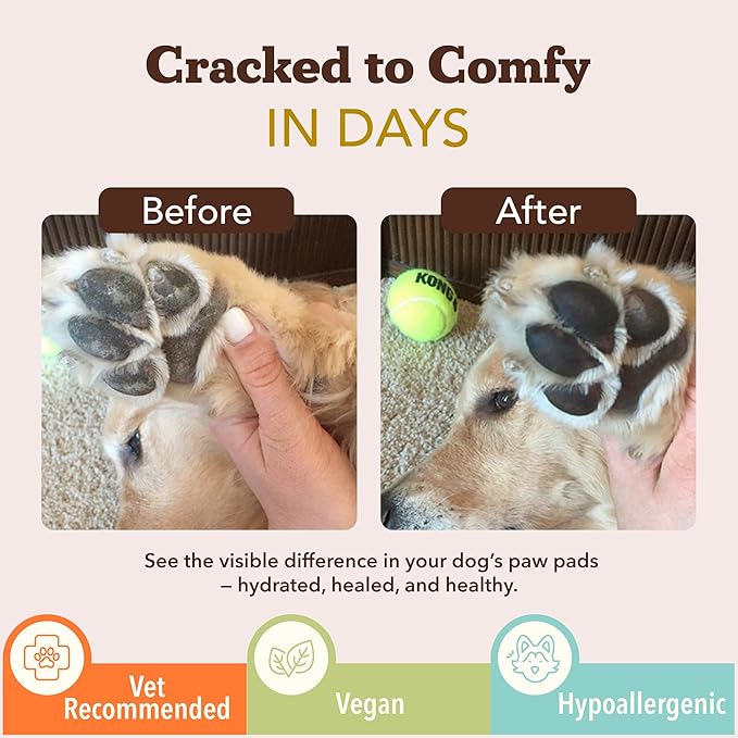 Natural Dog Company Paw Soother Balm & Wax 2 oz Stick – Nourishing Paw Care with Coconut & Hempseed Oils + Calendula – Soothes Dry, Cracked Pads – Lick-Safe & Weather Protective