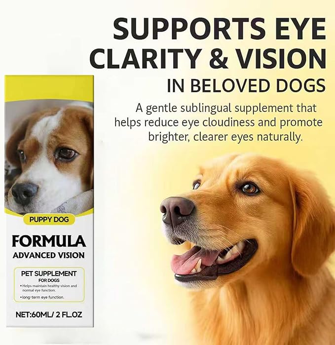 Advanced Vision Formula for Dogs – Liquid Eye & Vision Support Supplement – Supports Clear Vision & Reduces Cloudy Eyes and Cataracts in Dogs – with Lutein & Zeaxanthin – 2oz (60ml) Oral Drops