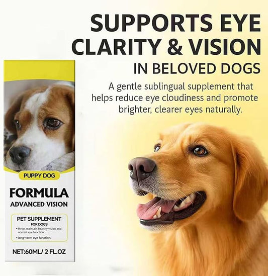 Advanced Vision Formula for Dogs – Liquid Eye & Vision Support Supplement – Supports Clear Vision & Reduces Cloudy Eyes and Cataracts in Dogs – with Lutein & Zeaxanthin – 2oz (60ml) Oral Drops