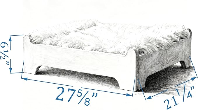 Elevated Dog Bed,27×21 Inch Small Raised Dog Couch with Cover, White S Supports up to 40lbs