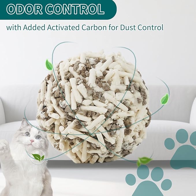 Meowgic Paws Plant-Based Cat Litter, Odor Control Quick Clumping Tofu Cat Litter, 24 lbs, Low Tracking Dust Control Lightweight Flushable Unscented Natural Kitty Litter