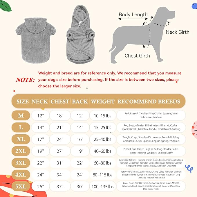 Dog Sweater,Dog Hoodies,Warm Fuzzy Fleece Sweatshirt with Hood & Pocket,Leash Hole,Cozy Cold Weather Pet Clothes Pet Sweater for Small,Medium,and Large Dogs(Grey,XL)
