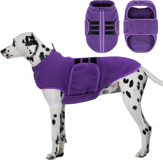 Dog Sweater,Adjustable Dog Sweaters for Small, Medium and Large Dogs Boys Girls, Dachshund Chihuahua Fleece Dogs Sweater(Purple,XL)